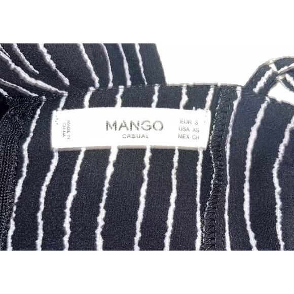 Mango Women’s Black Striped Jump Suit Romper S Shorts Zip Club Casual Fun Funky - Picture 5 of 9